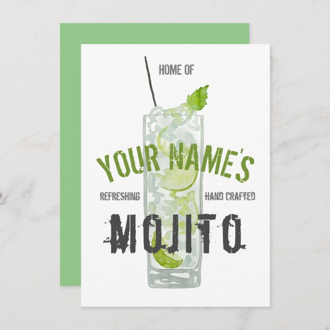 Convites Mojito Personalizado (Frente/Verso)