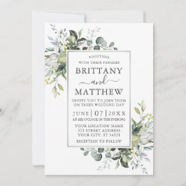 Convites Mola d'água Verde Prata Moldura Azul