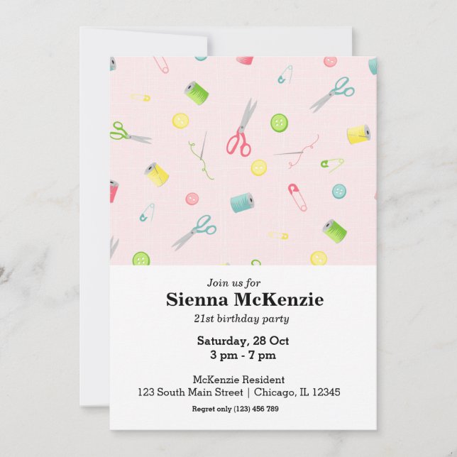 Convites Molde de costura (Frente)