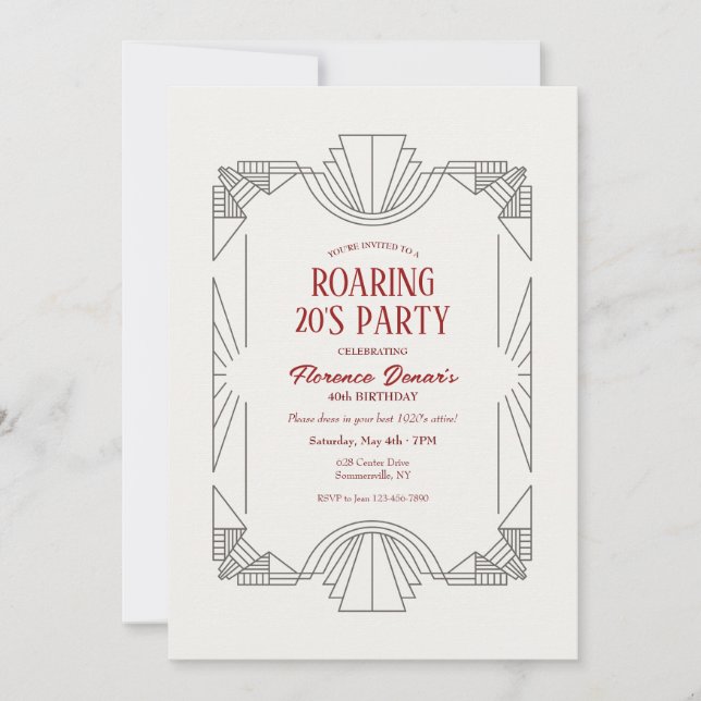 Convites Moldura Art Déco (Frente)