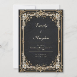 Convites Moldura Barroca Luxuosa Grande Dourada Casamento G