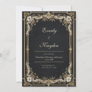 Convites Moldura Barroca Luxuosa Grande Dourada Casamento G