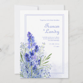 Convites Moldura Botânica em Aquarela de Muscari na cor Vin