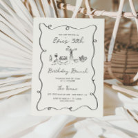 Moldura de Branca de Aniversário Desenhada à Mão