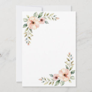 Convites Moldura de Canto de Casamento Aquarela Floral Peôn