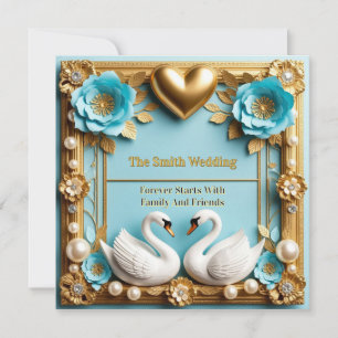 Convites Moldura de Casamento de Cisne Para Decoração de Ca