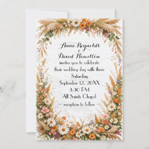 Convites Moldura de Casamento de Flores de Verão