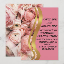 Convites Moldura de casamento de flores silvestres em folha