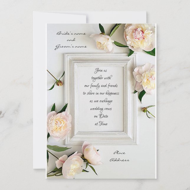 Convites Moldura de Casamento de Imagem Bonita (Frente)