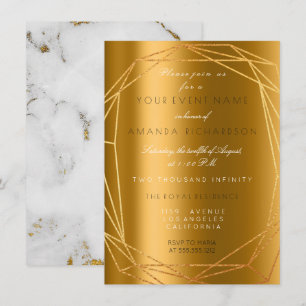 Convites Moldura de Diamante de Aniversário em Pedra de Már