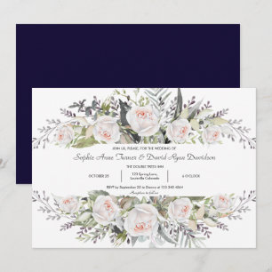 Convites Moldura de Flores Brancas em Aquarela Caprichosa p