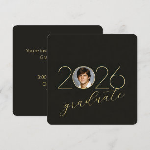 Convites Moldura de Foto da Festa de Formatura 2026 em Pret