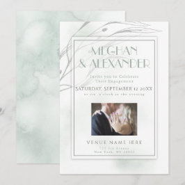 Convites Moldura de Foto de Ramificação Selvagem de Cor Ver