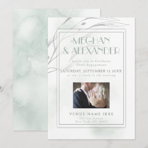 Convites Moldura de Foto de Ramificação Selvagem Verde de