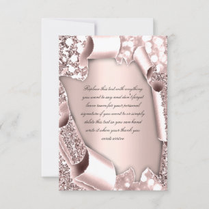 Convites Moldura de iniciais com efeito de glitter 3D elega