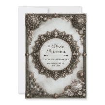 Moldura de Mandala Ornata de Prata Antiga Casament