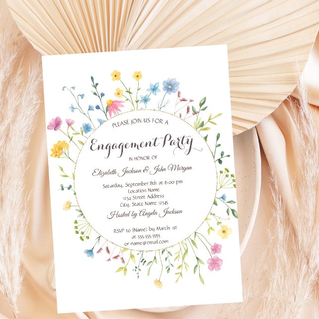 Convites Moldura de Prados de Flores Selvagem (Criador carregado)