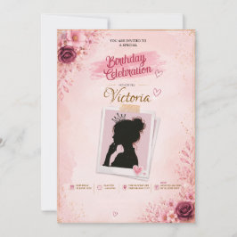 Convites Moldura de retrato de silhueta de princesa clipart