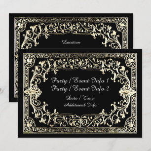 Convites Moldura Dourada para Qualquer Ocasião