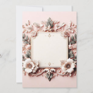 Convites Moldura Floral 3D