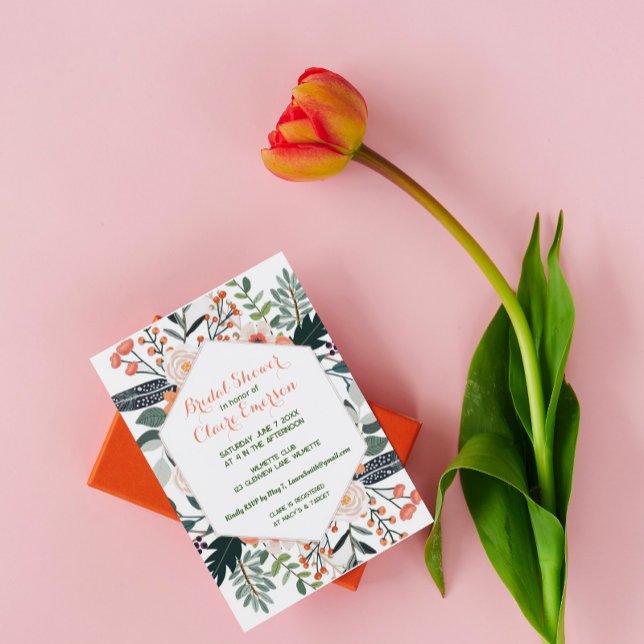 Convites Moldura floral boêmia (Criador carregado)