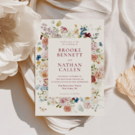 Convites Moldura Floral Borboleta Romântica Casamento