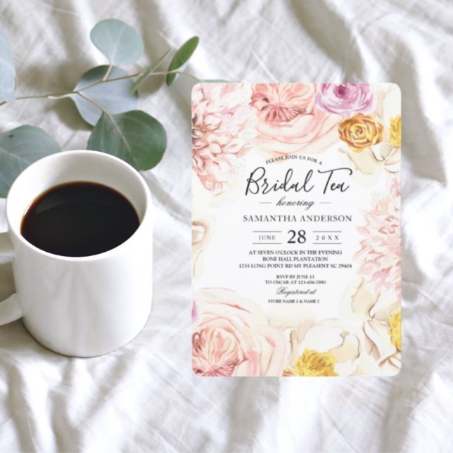 Convites Moldura Floral Colorida Moderna de Aquarela (Criador carregado)