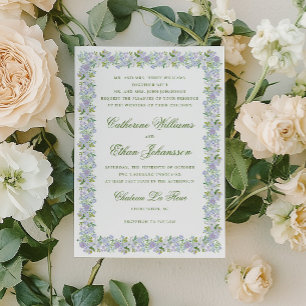 Convites Moldura Floral da Casa de Lavanda Casamento