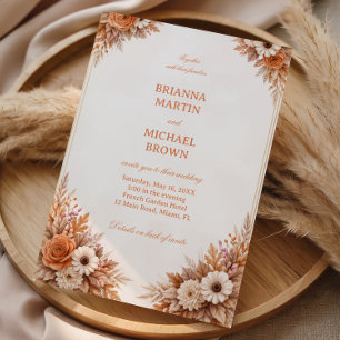 Convites Moldura Floral de Outono Quente