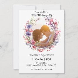 Convites Moldura Floral de Watercolor