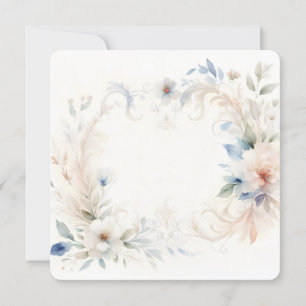 Convites Moldura Floral Elegante Fundo Pastel Suave