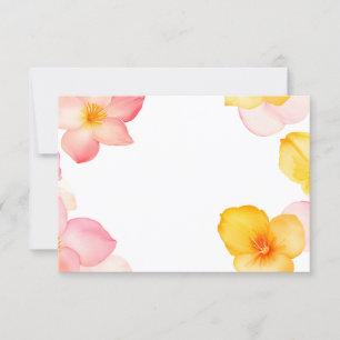 Convites Moldura Floral Esquina Flores Rosa e Amarela PNG