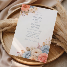 Convites Moldura Floral Pastel Elegante
