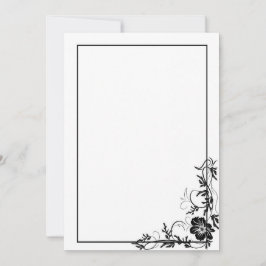 Convites Moldura floral preta simples