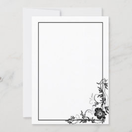 Convites Moldura floral preta simples