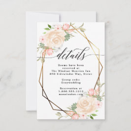 Convites Moldura geométrica de pêssego em aquarela detalhes