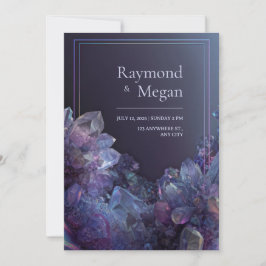 Convites Moldura Holográfica de Âmexita Roxa Iridescente