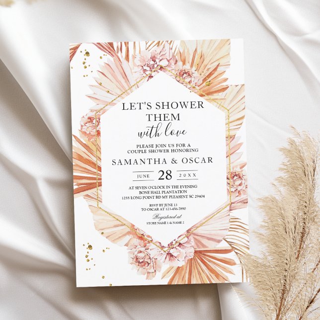 Convites Moldura Laranja Desertada Terracotta Seca Palma Fo (Criador carregado)