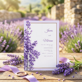 Convites Moldura Lilás Pastel Dourado Romântico Lavanda