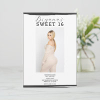 Moldura para Foto Preto e Branco Moderno Sweet 16