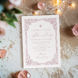 Convites Moldura rosa-rosa-poeirento Feliz Sempre Depois da