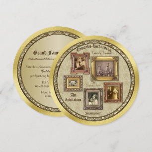 Convites Molduras Antigas de Fotos de Reunião de Família Co