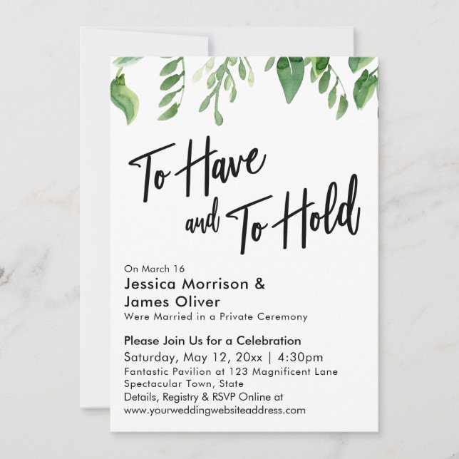 Convites Moleração de Aquarelas para Ter e para Manter Rece (Frente)