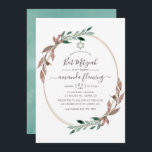 Convites Molereca russa Cinza de inverno Bat Mitzvah<br><div class="desc">Watercolor deixa o convite do morcego mitzvah de inverno com tipografia elegante.</div>