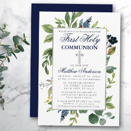 Convites Molereca Verde Primeira Comunhão Azul