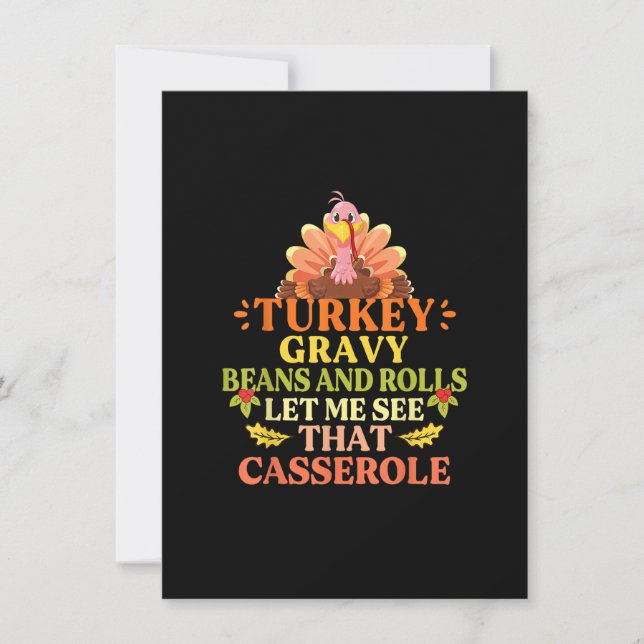 Convites Molho de peru, feijão e pães Me deixa ver aquele c (Frente)