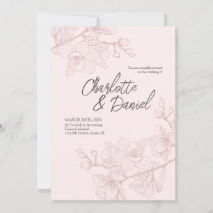 Convites Momentos de Orquídea Rosa Casamento