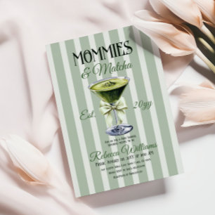 Convites Mommies e Matcha Olive Arco Chá de fraldas