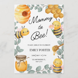 Convites Mommy to Bee Baby Shower Invitation