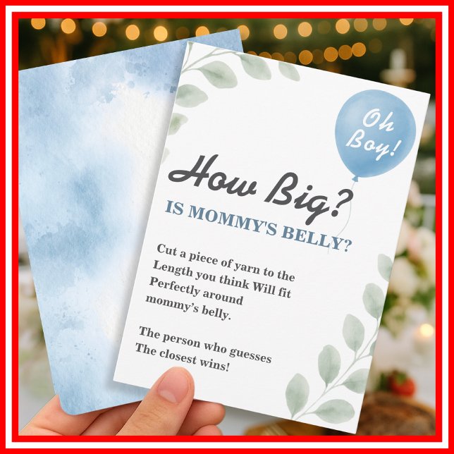 Convites Mommys Belly Chá de fraldas Game Balão Eucalyptus (Criador carregado)